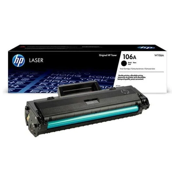 HP 106A Black Original Laser Toner Cartridge (W1106A)